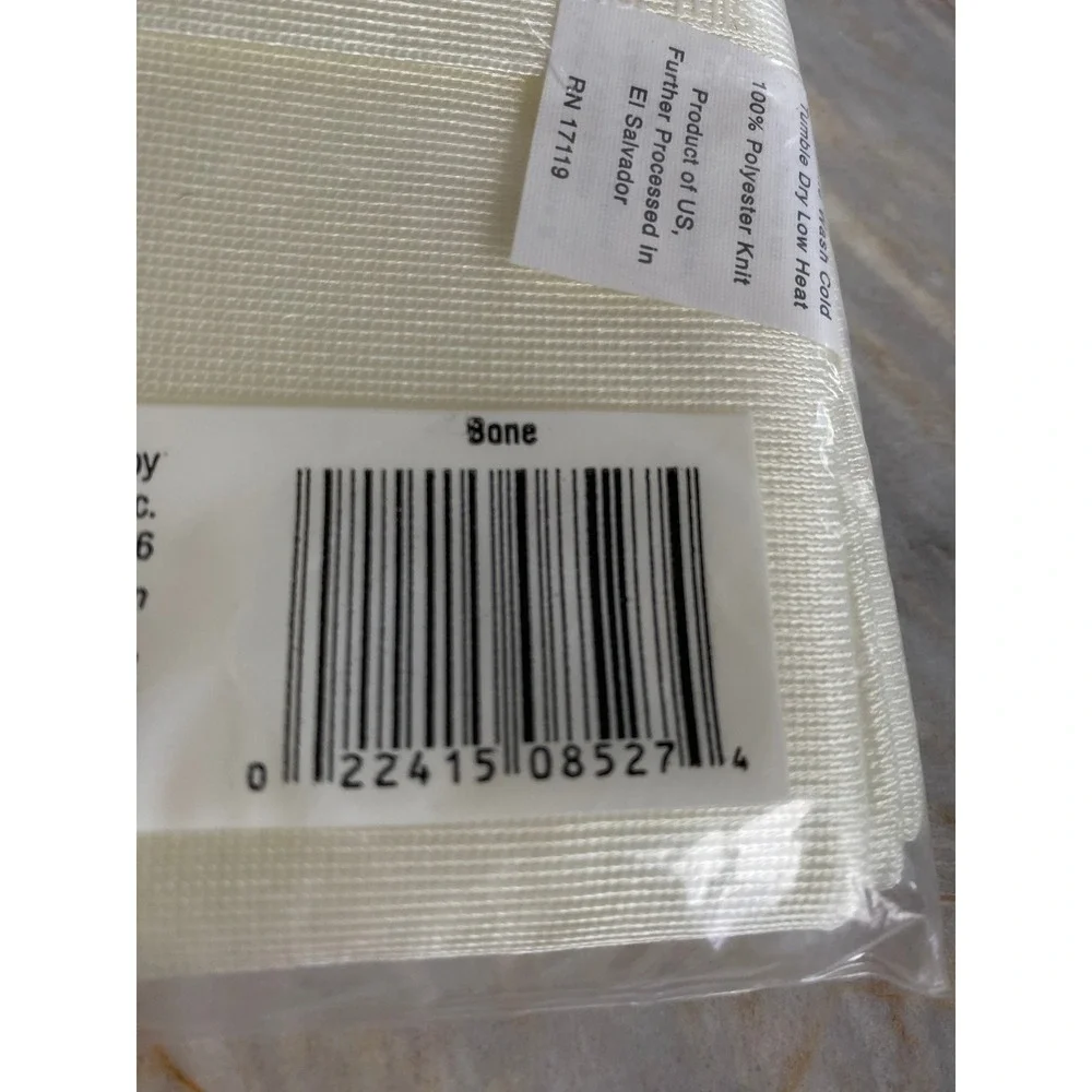 Jubilee Satin Pillow Protector Standard 20x26 Bone Off-White Hidden Zipper NEW